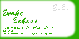emoke bekesi business card